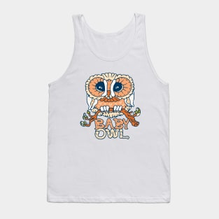 Baby owl with typography Tank Top